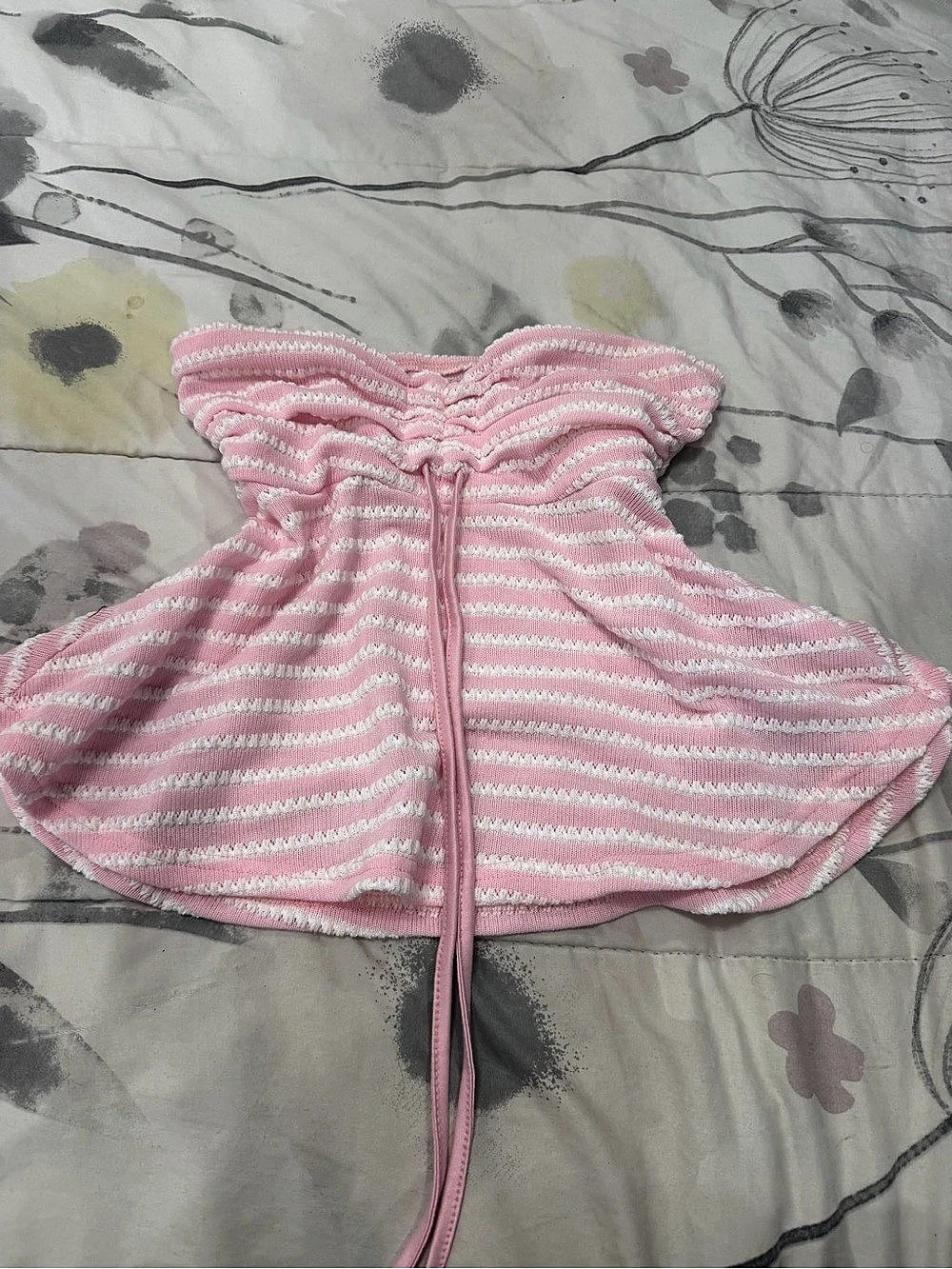 Pink Striped Babydoll top
